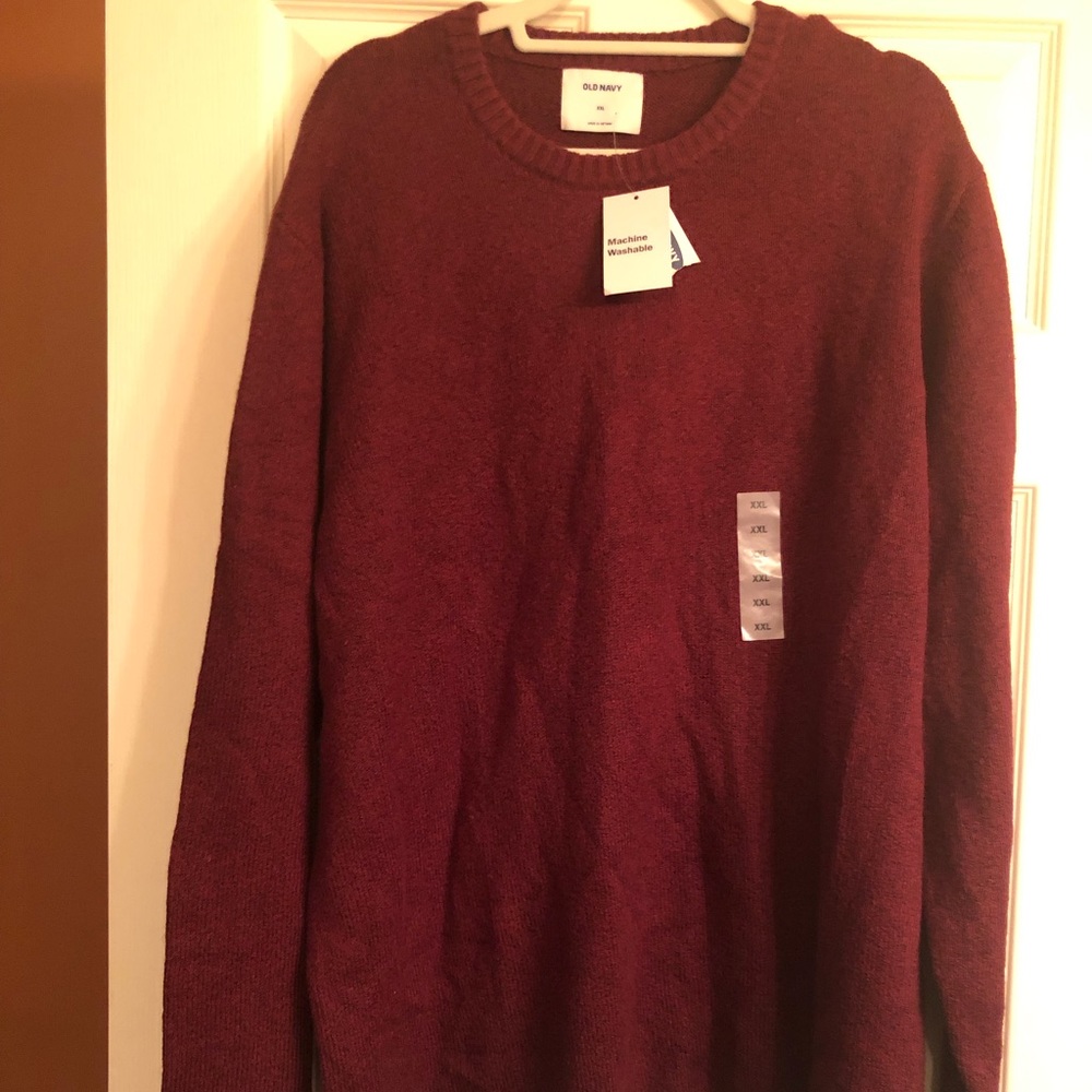 Men’s Old Navy Sweater Maroon Jive Crew Neck XXL NWT